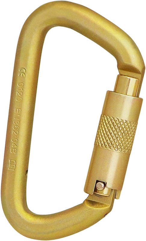 Offset D Supersafe Steel Carabiner
